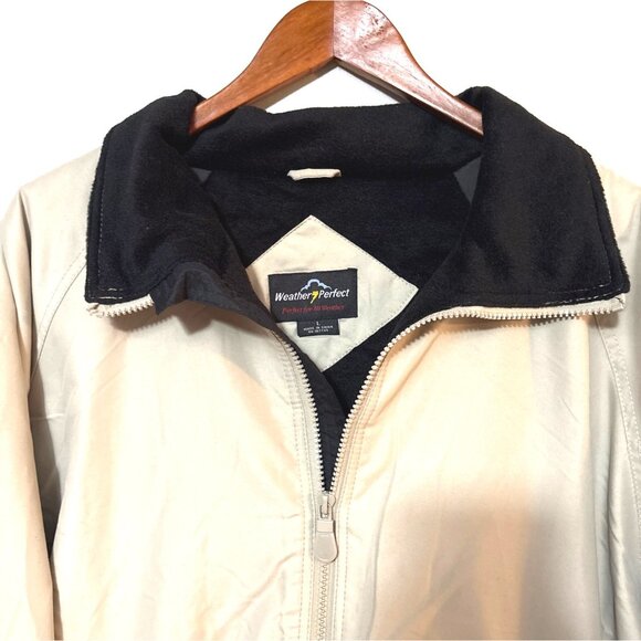 Weather Perfect Beige & Black All-Weather Jacket With Zipper Closure L - Picture 2 of 6
